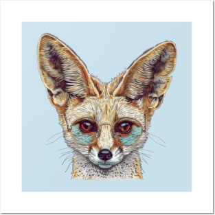 Desert Chic: The Fennec Fox with Specs! Posters and Art